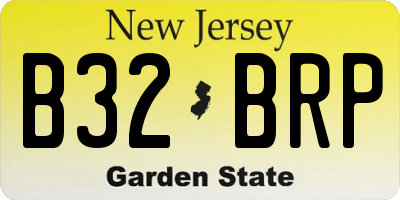 NJ license plate B32BRP