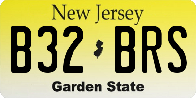 NJ license plate B32BRS