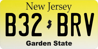 NJ license plate B32BRV