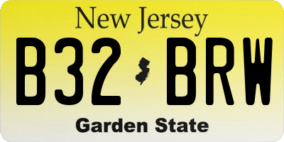 NJ license plate B32BRW
