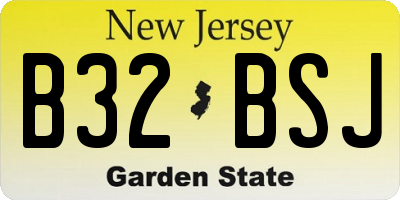 NJ license plate B32BSJ