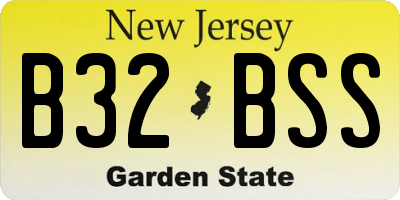 NJ license plate B32BSS