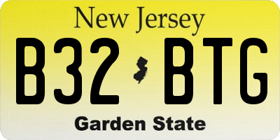 NJ license plate B32BTG