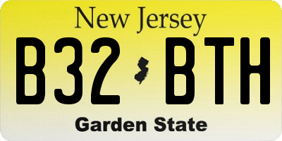 NJ license plate B32BTH