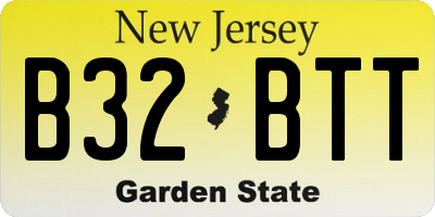 NJ license plate B32BTT