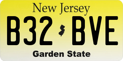 NJ license plate B32BVE