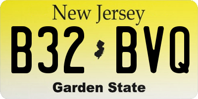 NJ license plate B32BVQ