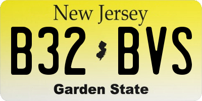 NJ license plate B32BVS