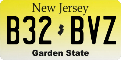 NJ license plate B32BVZ