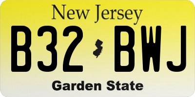NJ license plate B32BWJ