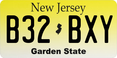 NJ license plate B32BXY