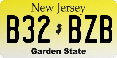 NJ license plate B32BZB