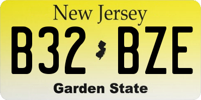 NJ license plate B32BZE