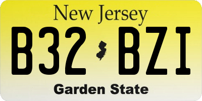 NJ license plate B32BZI
