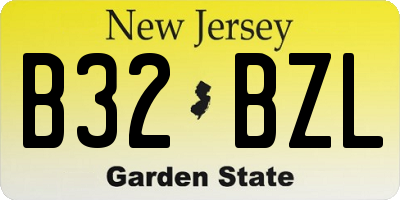 NJ license plate B32BZL