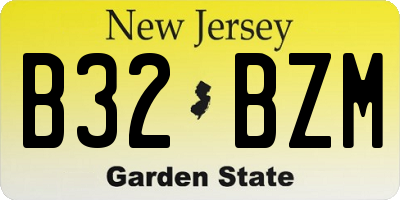 NJ license plate B32BZM