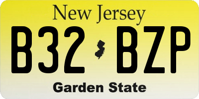NJ license plate B32BZP