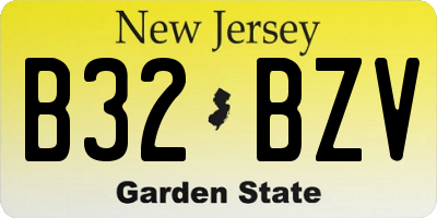 NJ license plate B32BZV