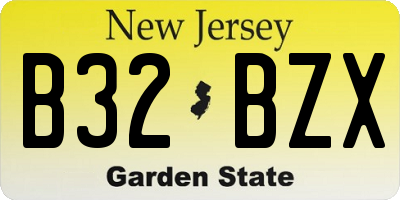NJ license plate B32BZX