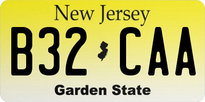 NJ license plate B32CAA