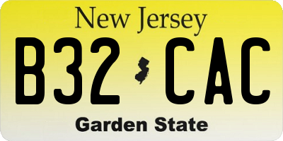 NJ license plate B32CAC