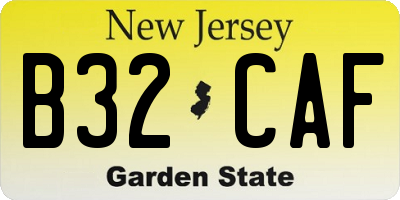 NJ license plate B32CAF