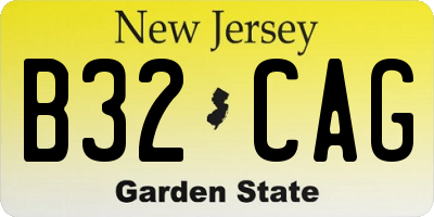 NJ license plate B32CAG