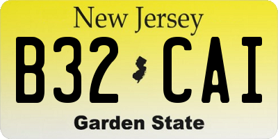 NJ license plate B32CAI