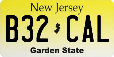NJ license plate B32CAL