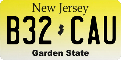 NJ license plate B32CAU