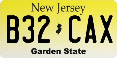 NJ license plate B32CAX