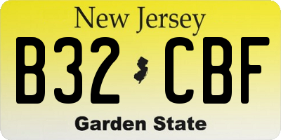 NJ license plate B32CBF