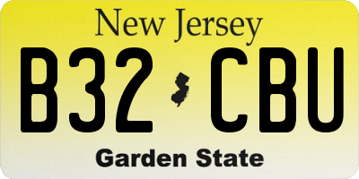 NJ license plate B32CBU