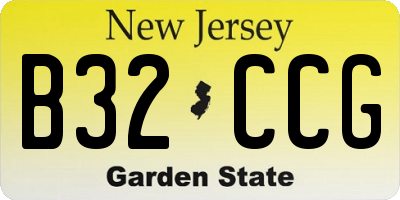 NJ license plate B32CCG