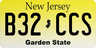 NJ license plate B32CCS