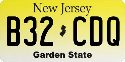 NJ license plate B32CDQ