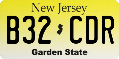 NJ license plate B32CDR
