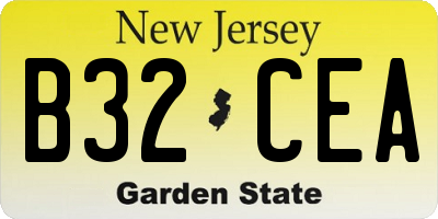 NJ license plate B32CEA