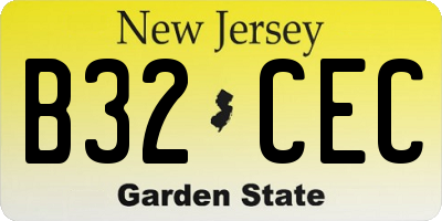 NJ license plate B32CEC