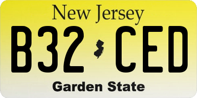 NJ license plate B32CED