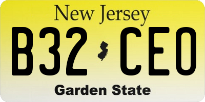 NJ license plate B32CEO
