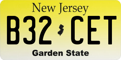 NJ license plate B32CET