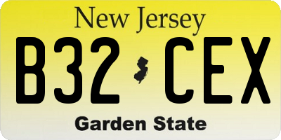 NJ license plate B32CEX