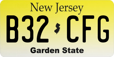 NJ license plate B32CFG