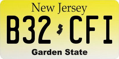 NJ license plate B32CFI