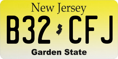 NJ license plate B32CFJ