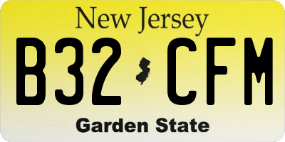 NJ license plate B32CFM