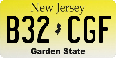 NJ license plate B32CGF