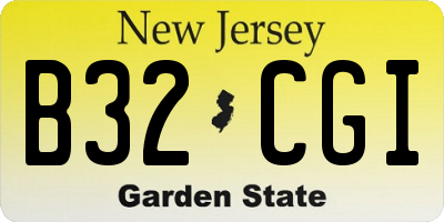 NJ license plate B32CGI