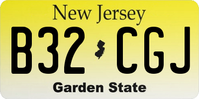 NJ license plate B32CGJ